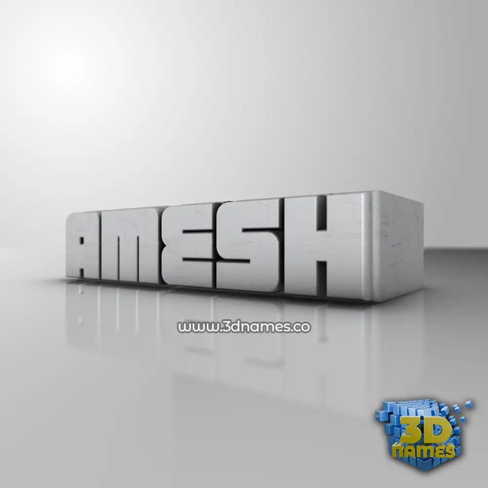 amesh in White Metro style - 3D name wallpaper