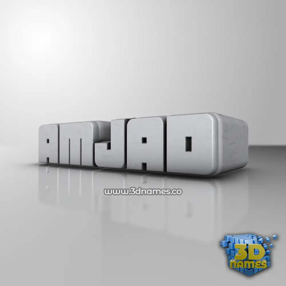 amjad in White Metro style - 3D name wallpaper