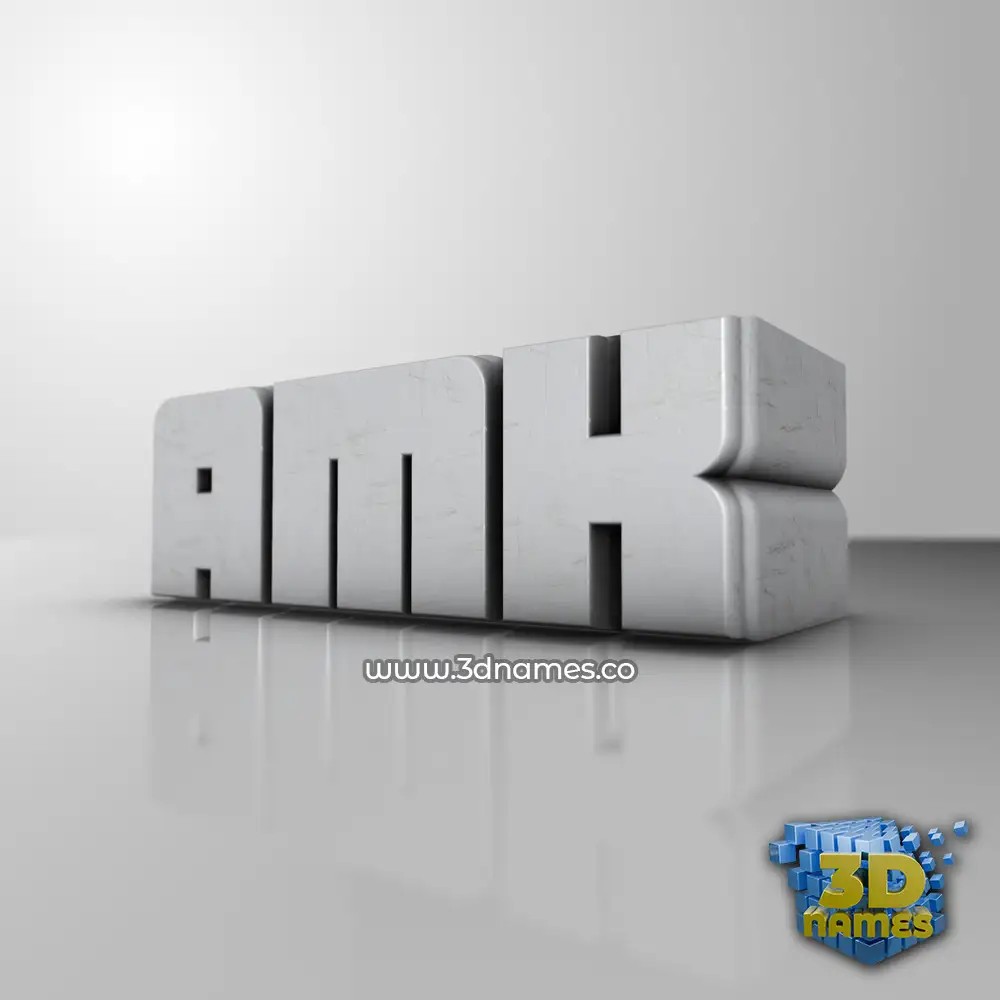 amk in White Metro style - 3D name wallpaper
