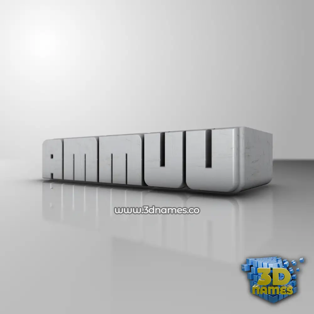 ammuu in White Metro style - 3D name wallpaper