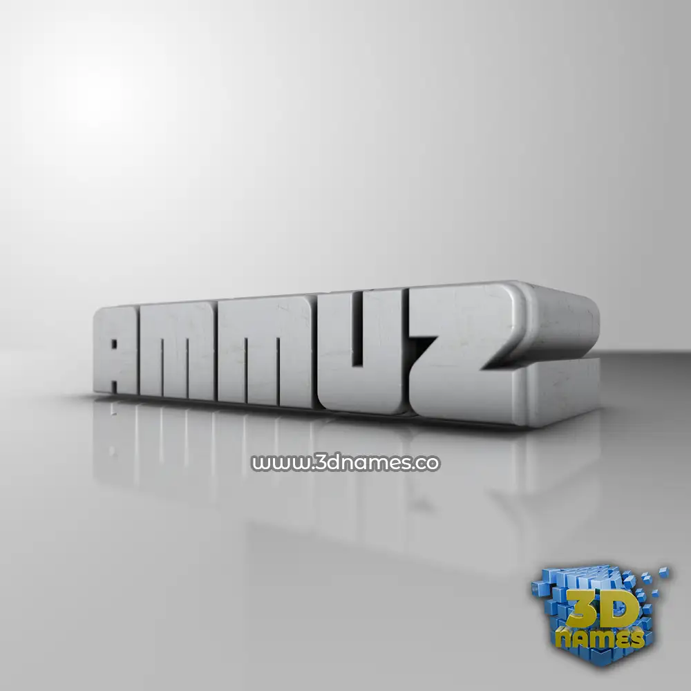 ammuz in White Metro style - 3D name wallpaper