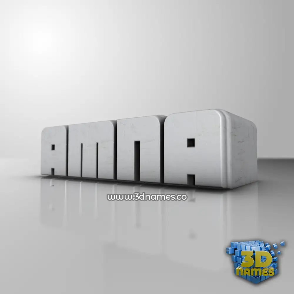 amna in White Metro style - 3D name wallpaper
