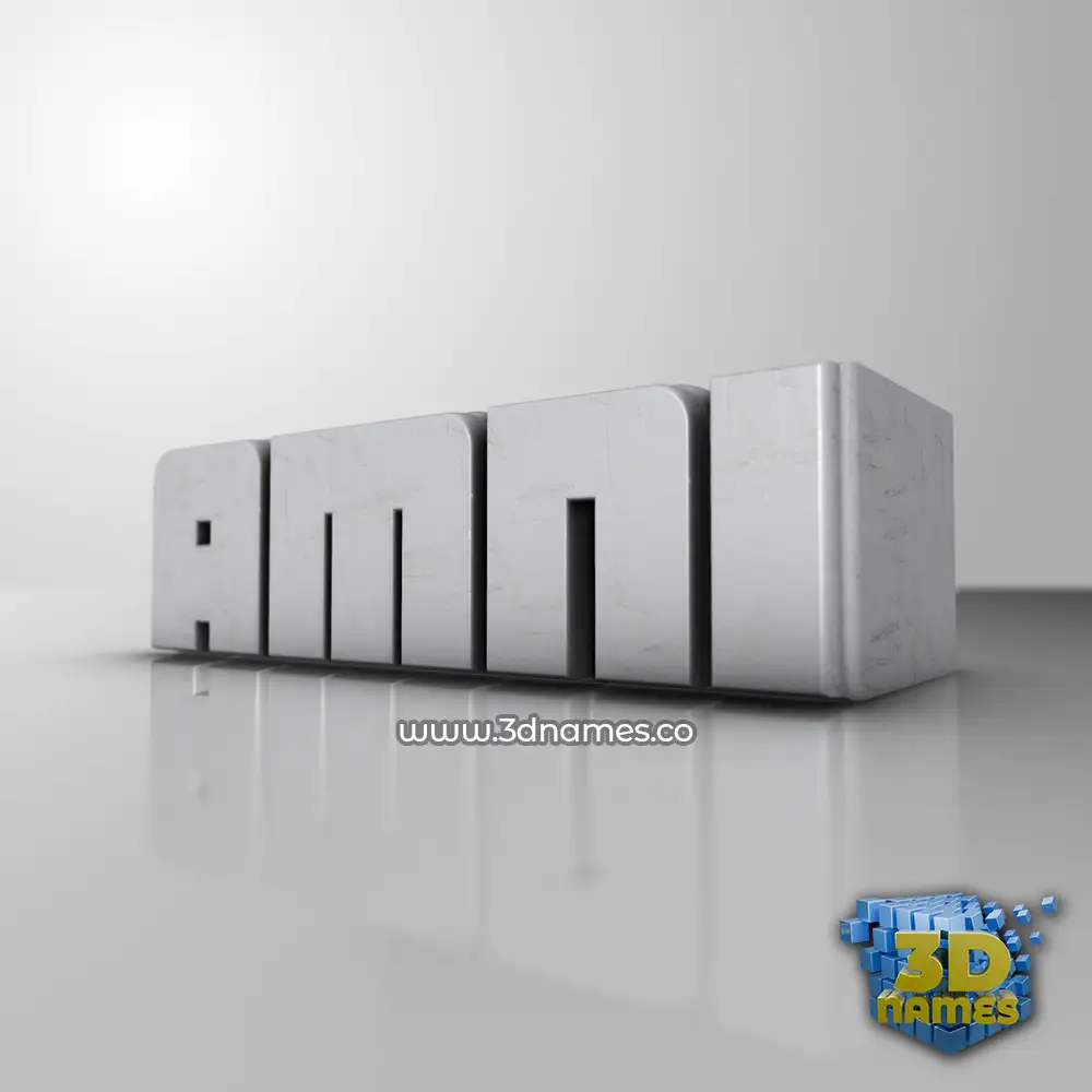 amni in White Metro style - 3D name wallpaper