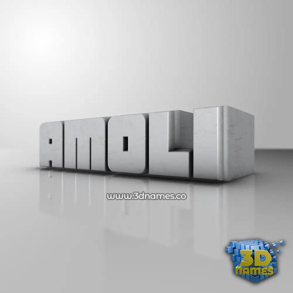 amoli in White Metro style - 3D name wallpaper
