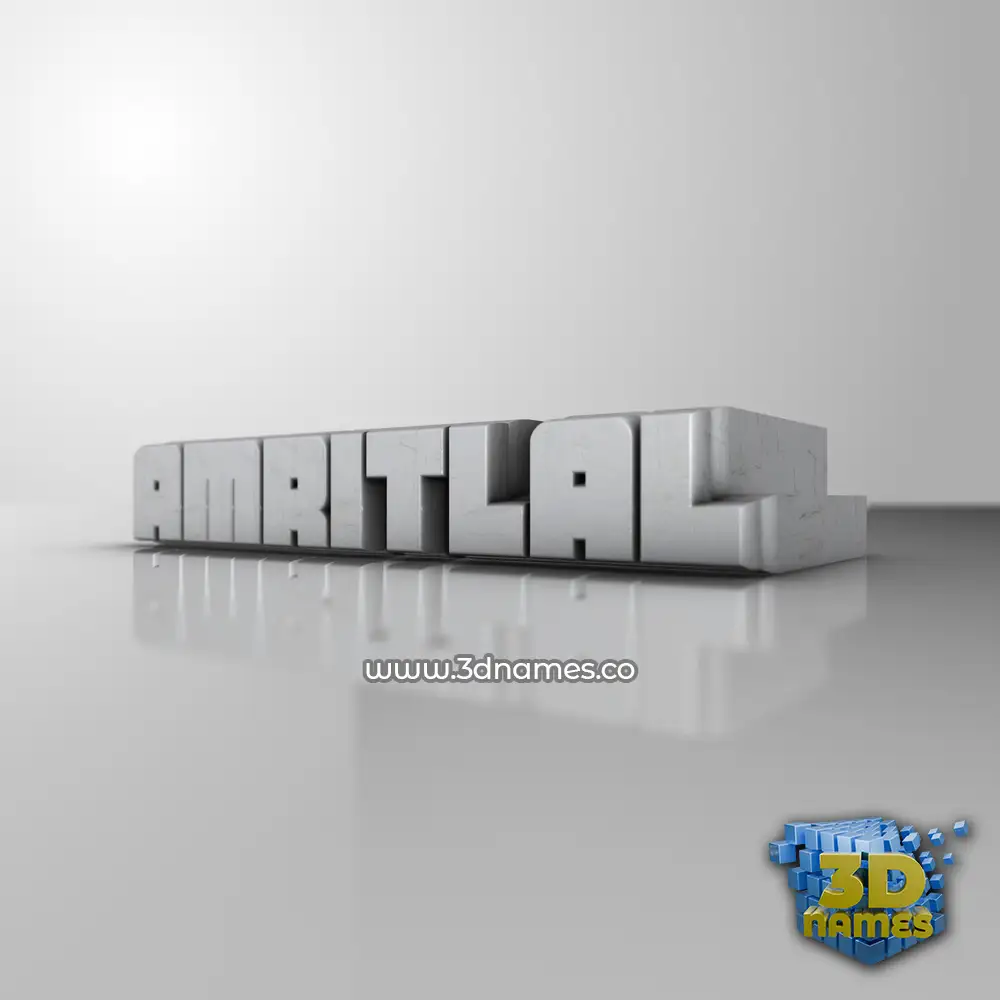 amritlal in White Metro style - 3D name wallpaper