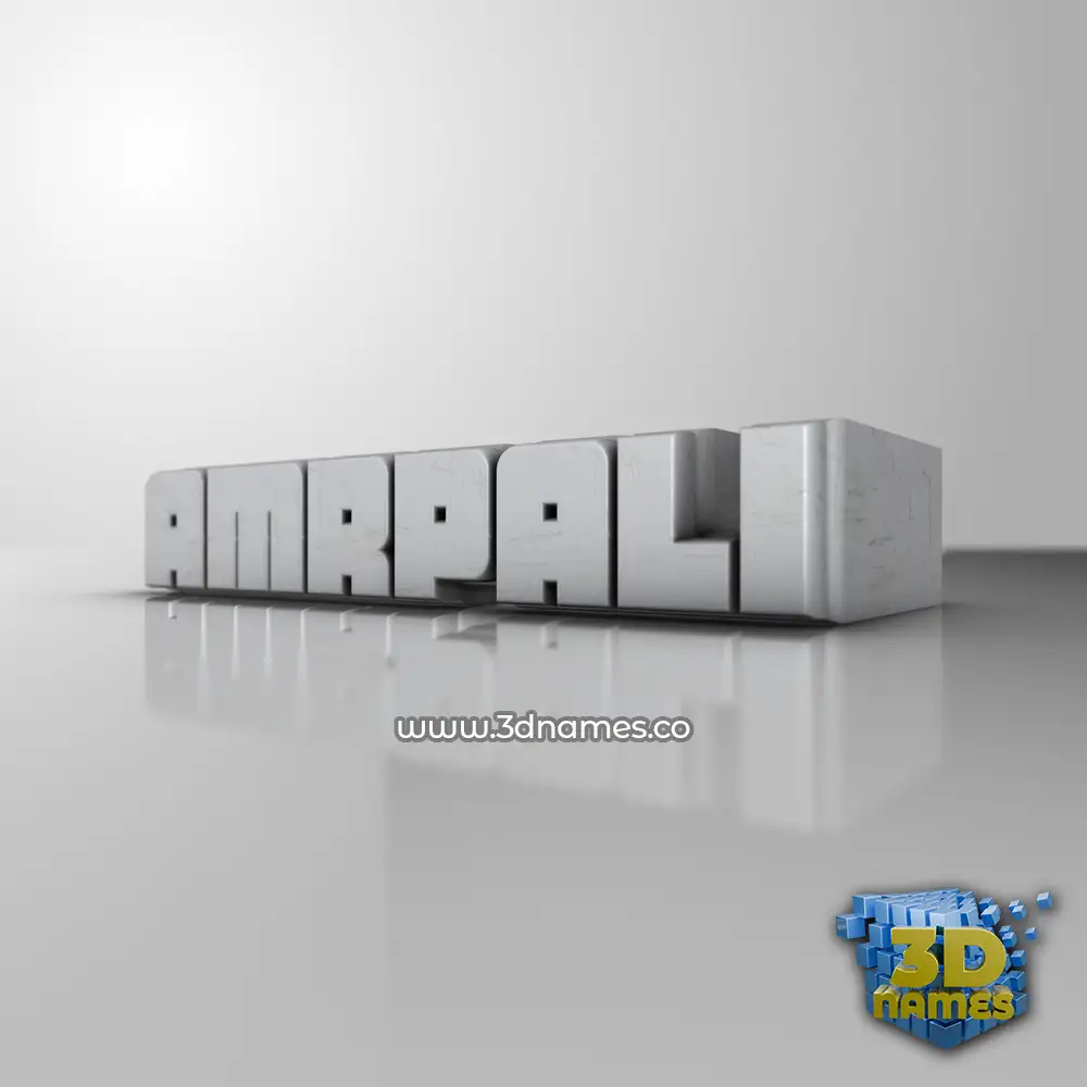 amrpali in White Metro style - 3D name wallpaper