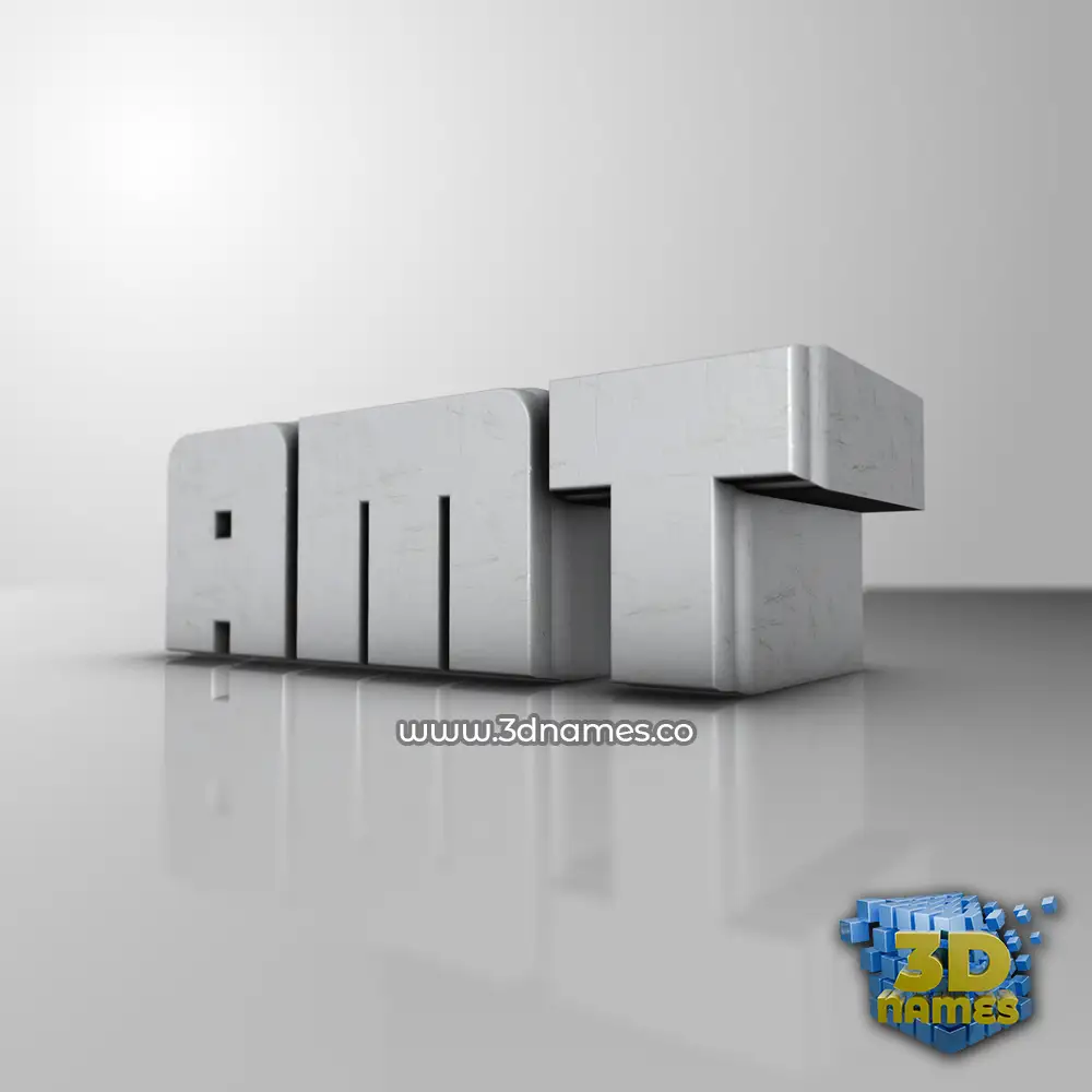 amt in White Metro style - 3D name wallpaper