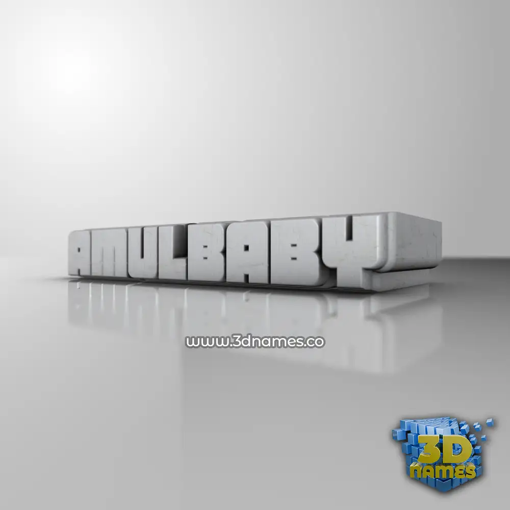 amulbaby in White Metro style - 3D name wallpaper