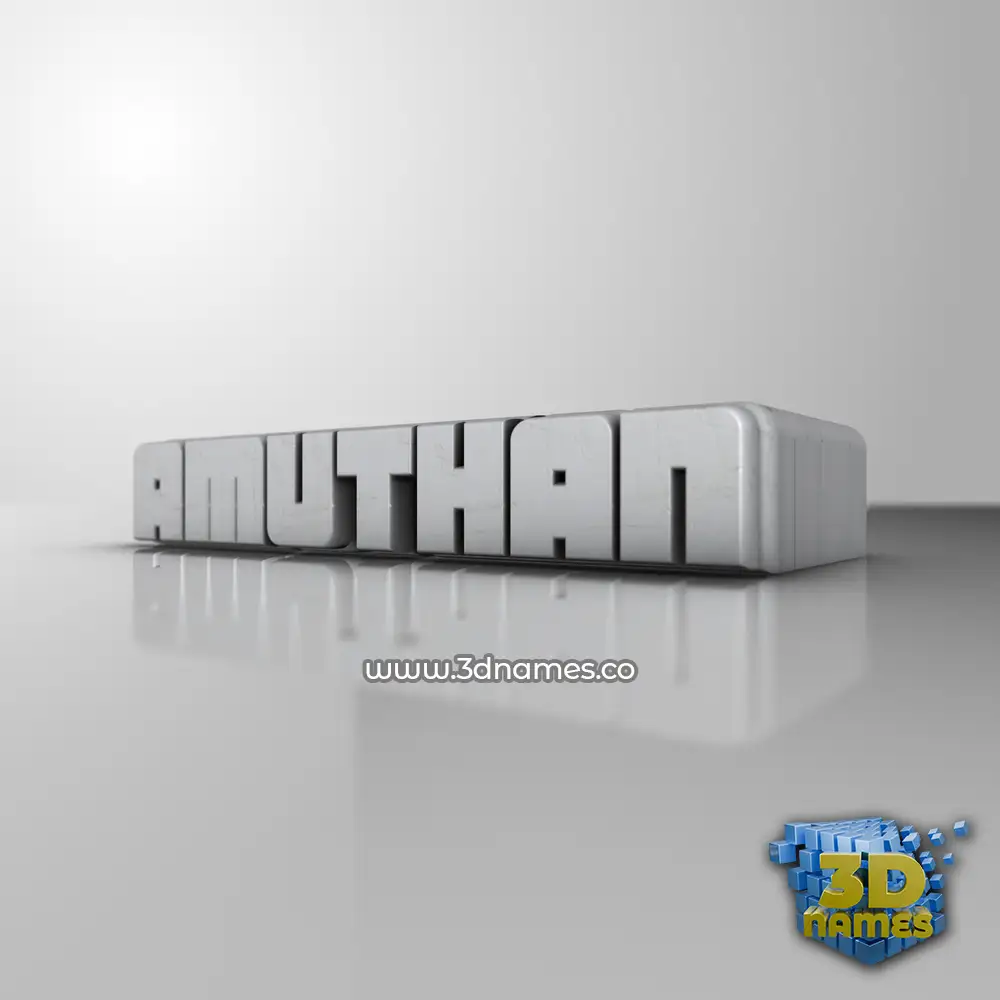 amuthan in White Metro style - 3D name wallpaper