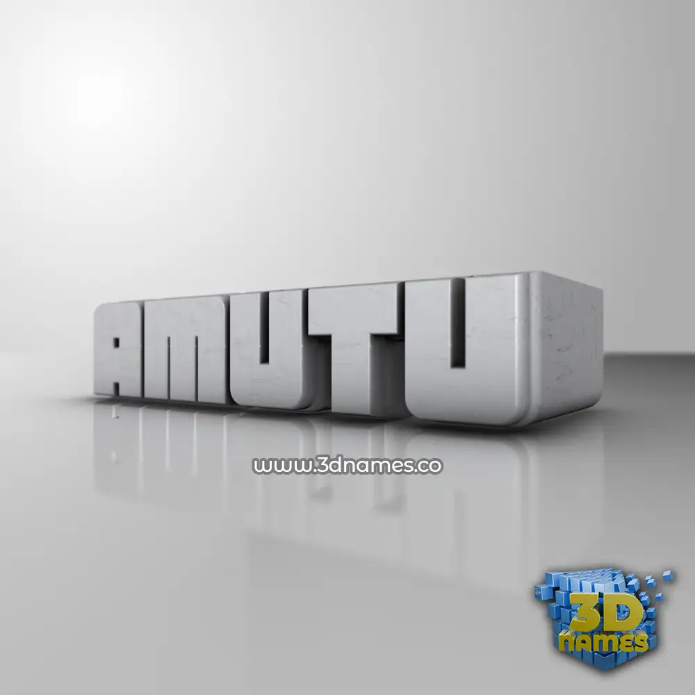 amutu in White Metro style - 3D name wallpaper