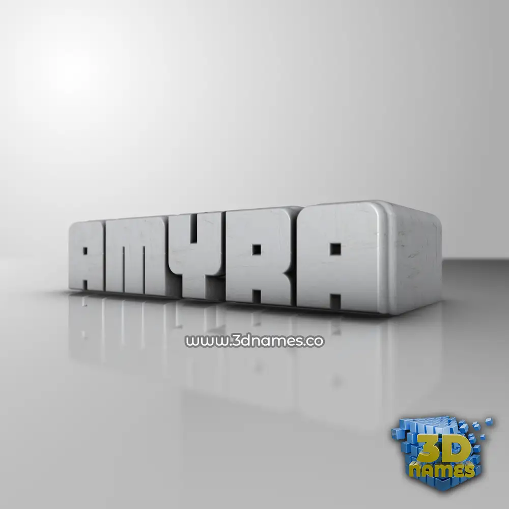 amyra in White Metro style - 3D name wallpaper