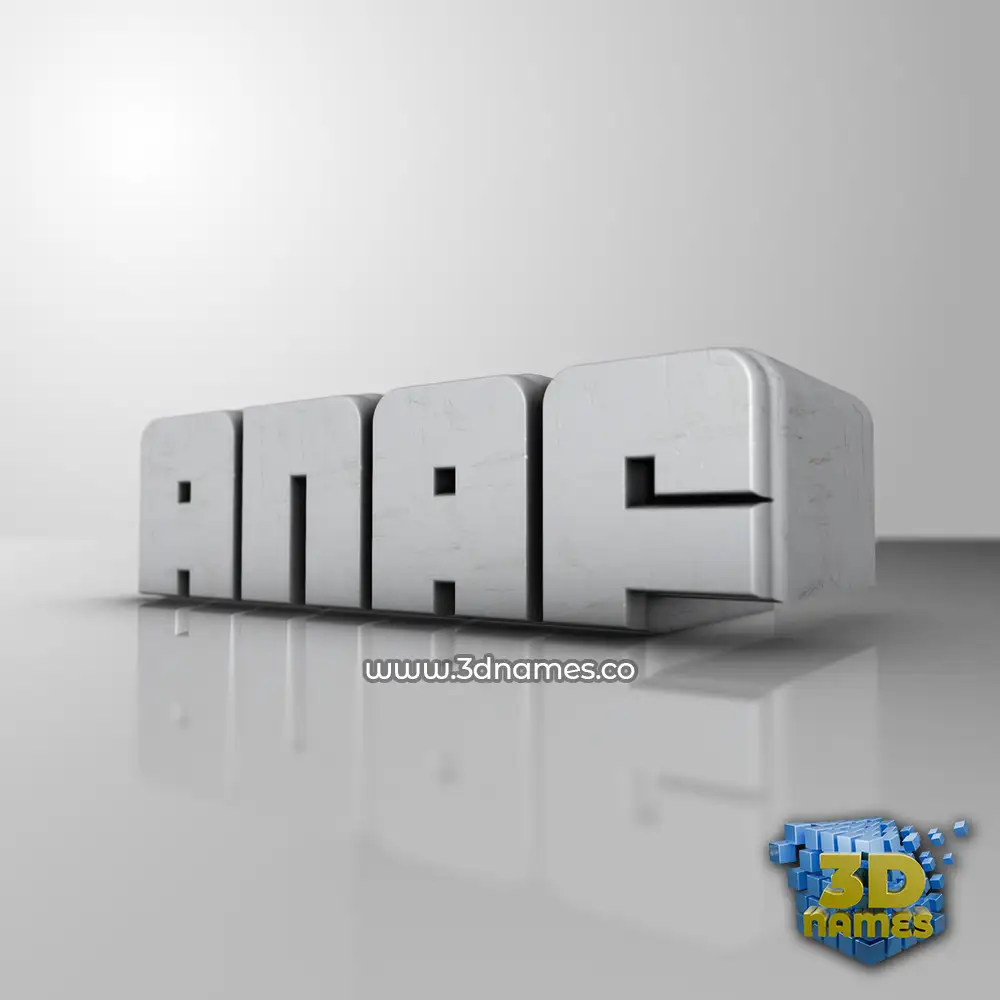anaf in White Metro style - 3D name wallpaper