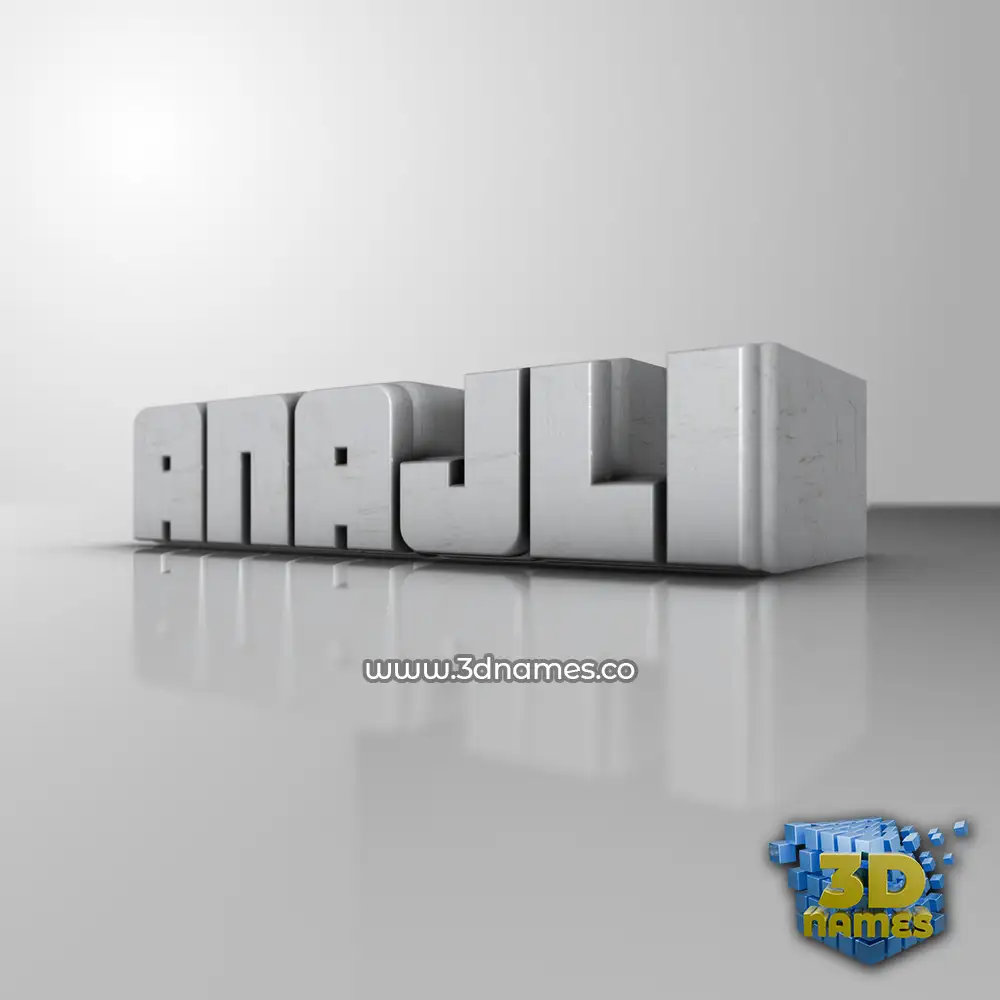 anajli in White Metro style - 3D name wallpaper
