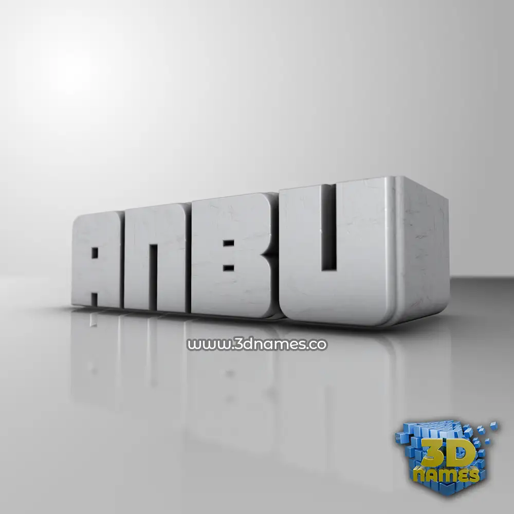 anbu in White Metro style - 3D name wallpaper