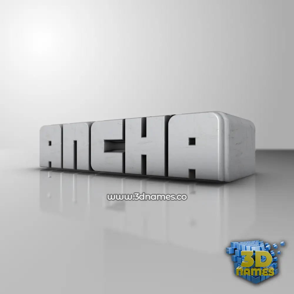 ancha in White Metro style - 3D name wallpaper