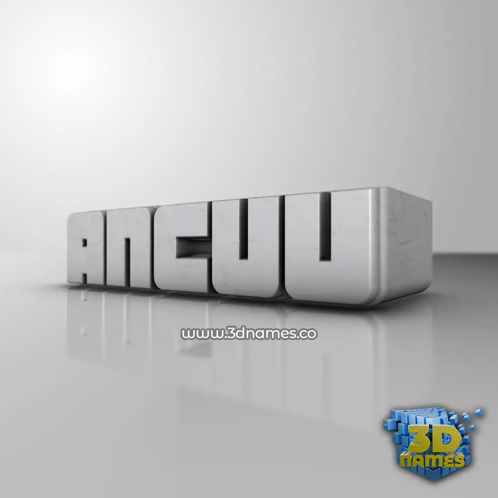 ancuu in White Metro style - 3D name wallpaper