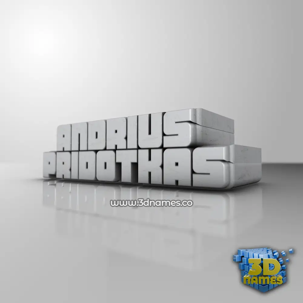 andrius pridotkas in White Metro style - 3D name wallpaper