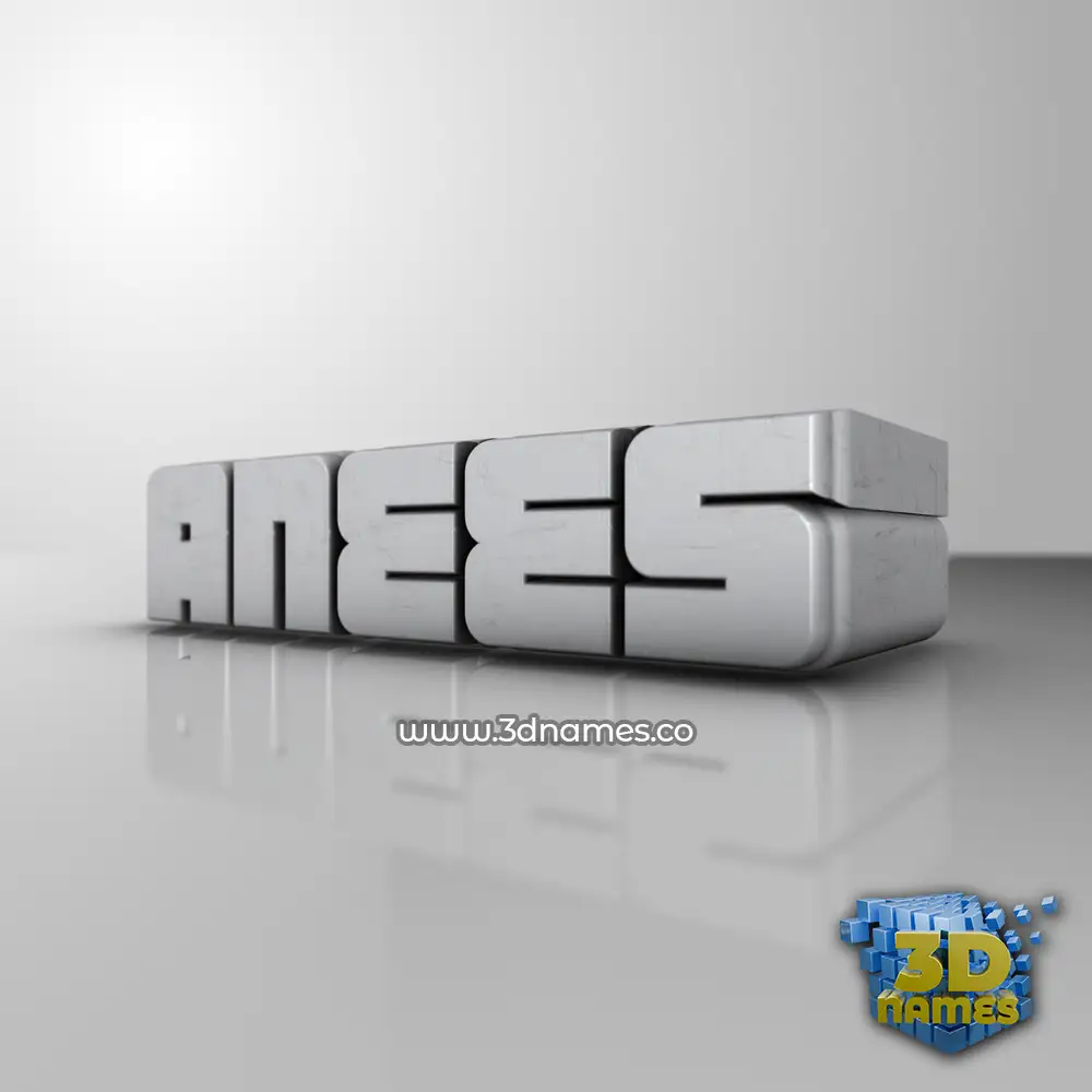 anees in White Metro style - 3D name wallpaper