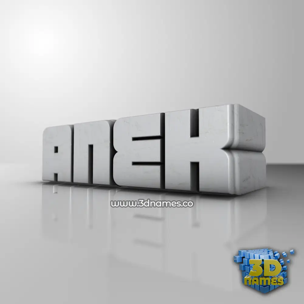 anek in White Metro style - 3D name wallpaper