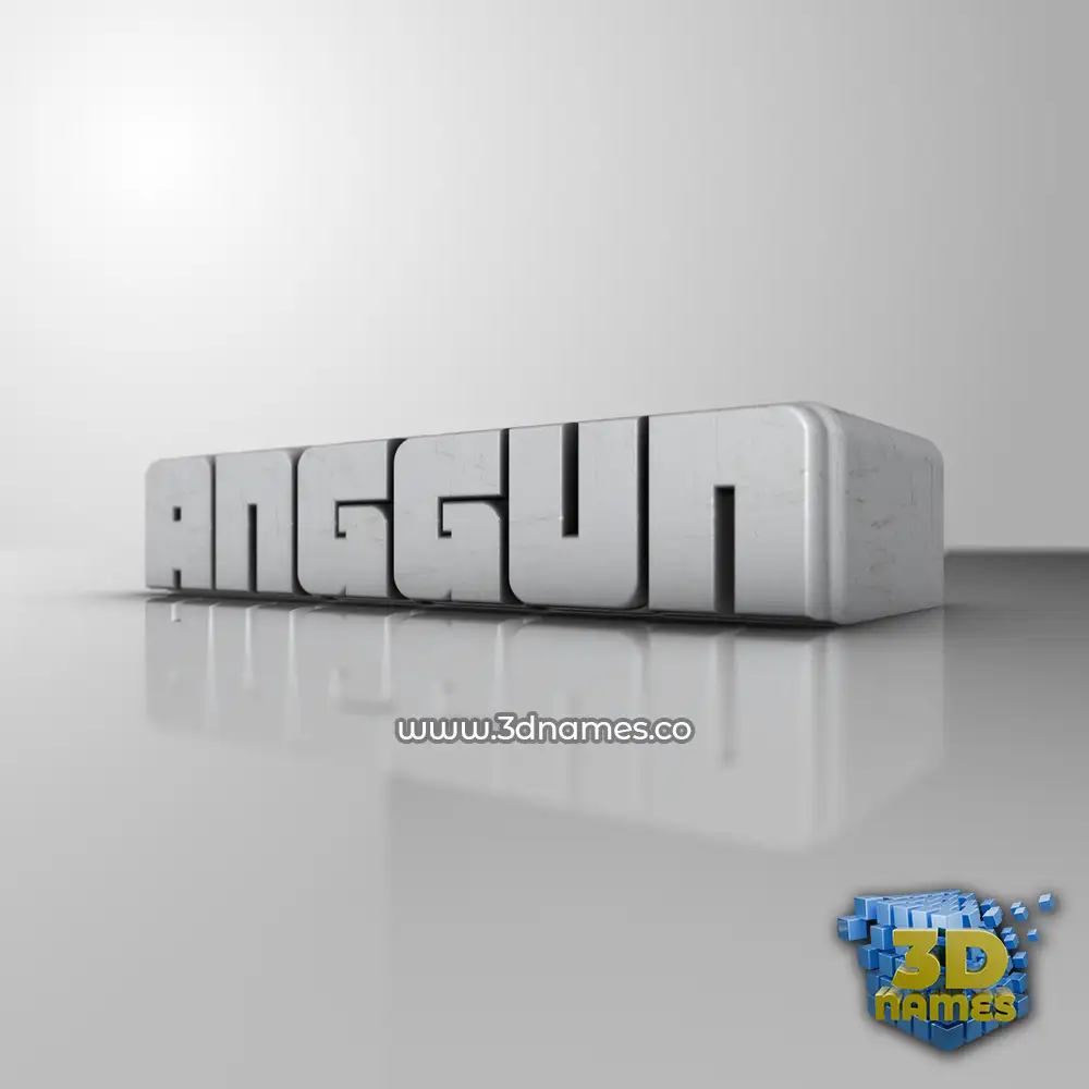 anggun in White Metro style - 3D name wallpaper