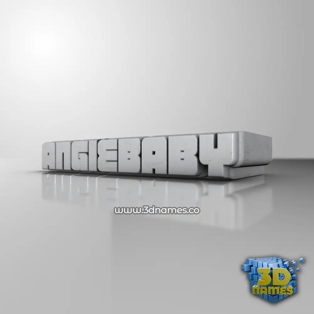 angiebaby in White Metro style - 3D name wallpaper