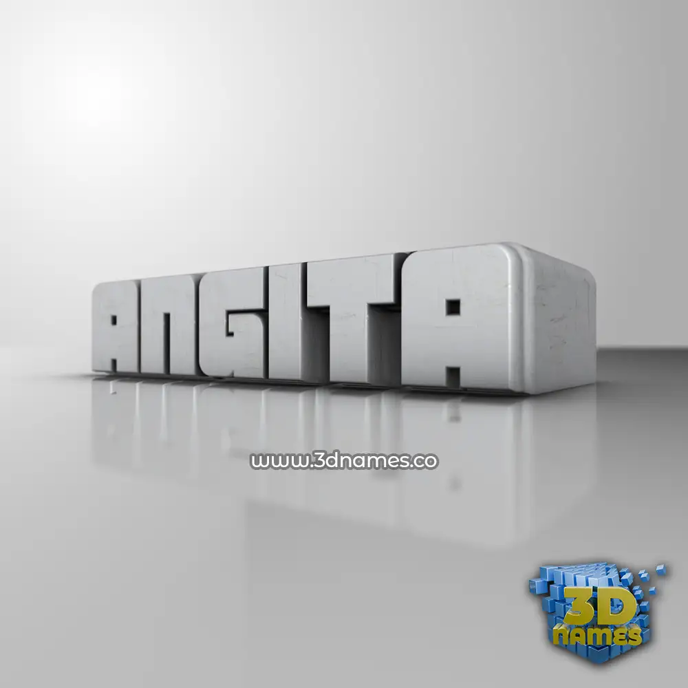 angita in White Metro style - 3D name wallpaper
