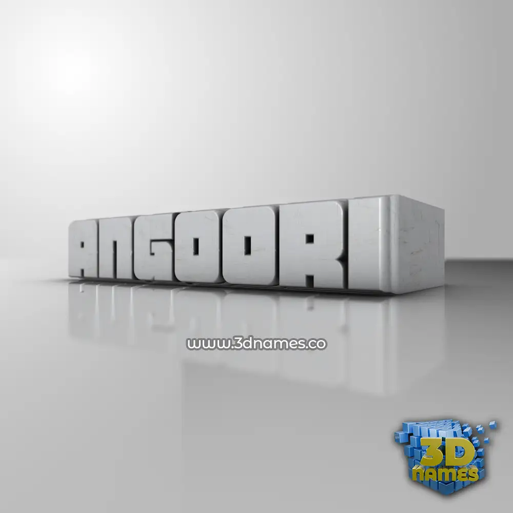 angoori in White Metro style - 3D name wallpaper