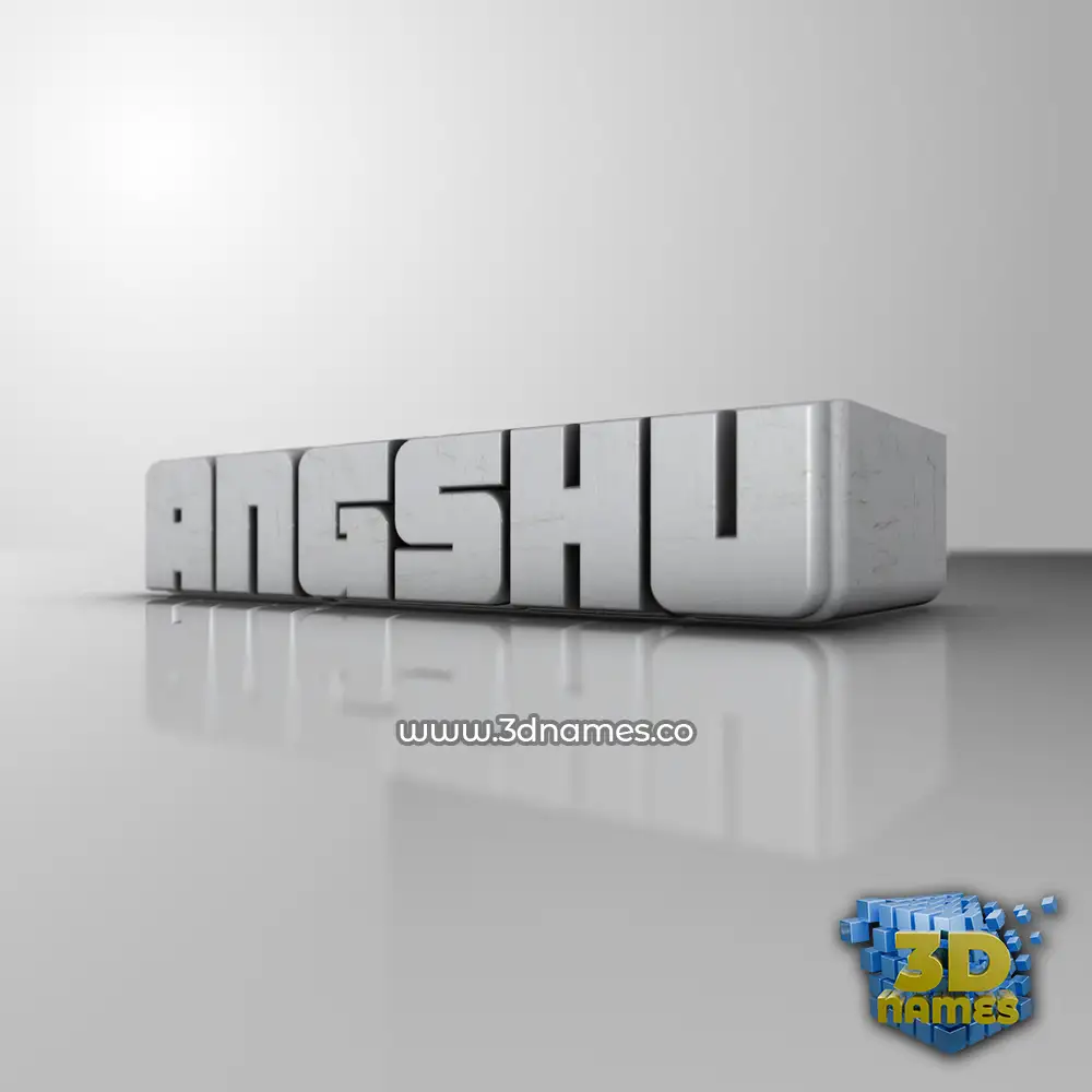 angshu in White Metro style - 3D name wallpaper