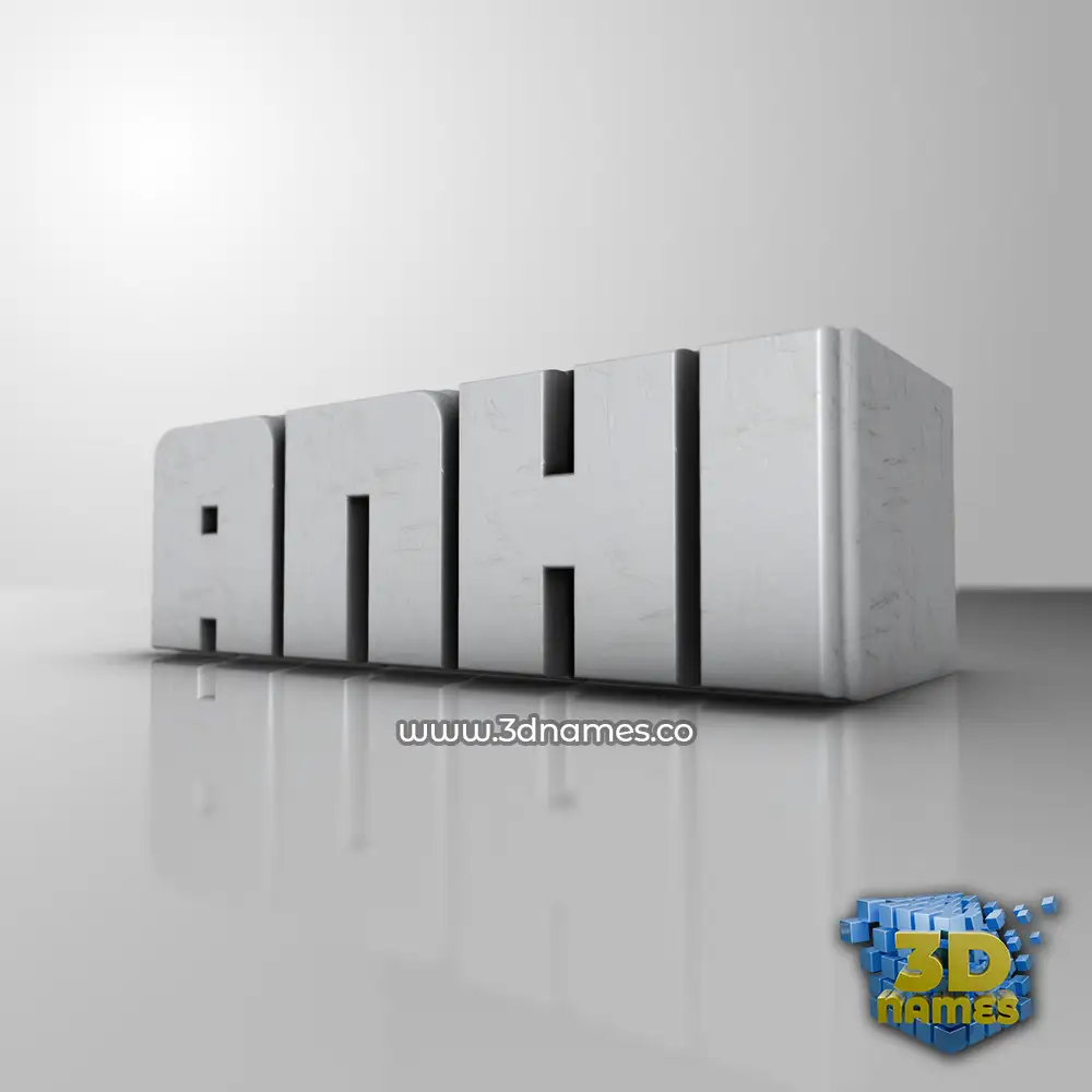 anhi in White Metro style - 3D name wallpaper