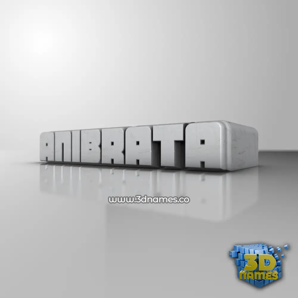 anibrata in White Metro style - 3D name wallpaper