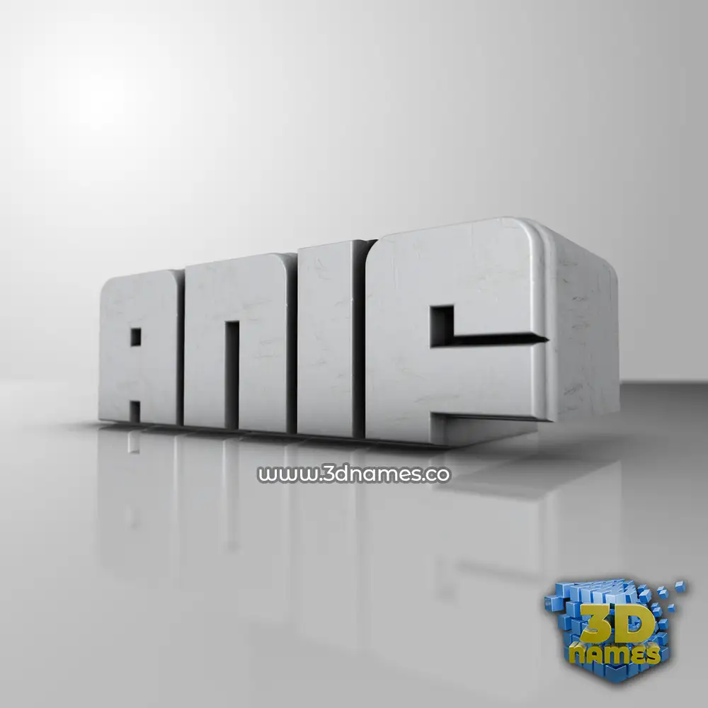 anif in White Metro style - 3D name wallpaper