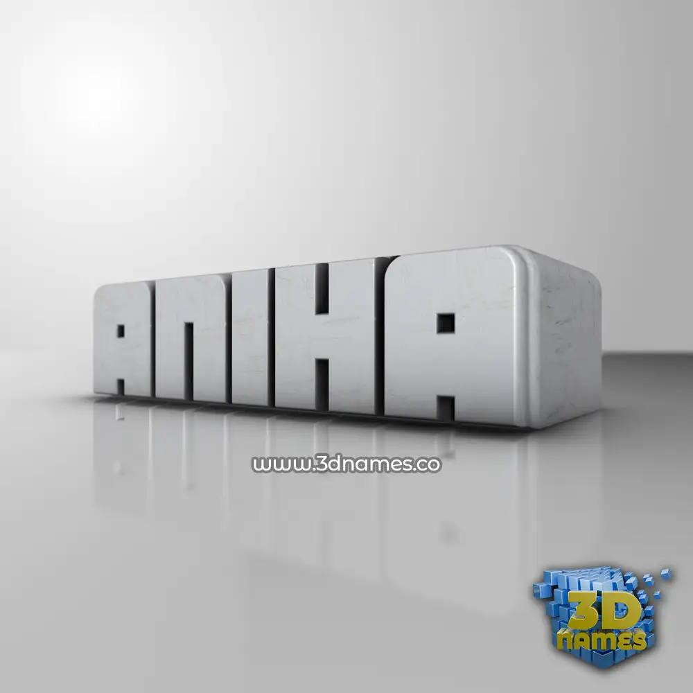 aniha in White Metro style - 3D name wallpaper