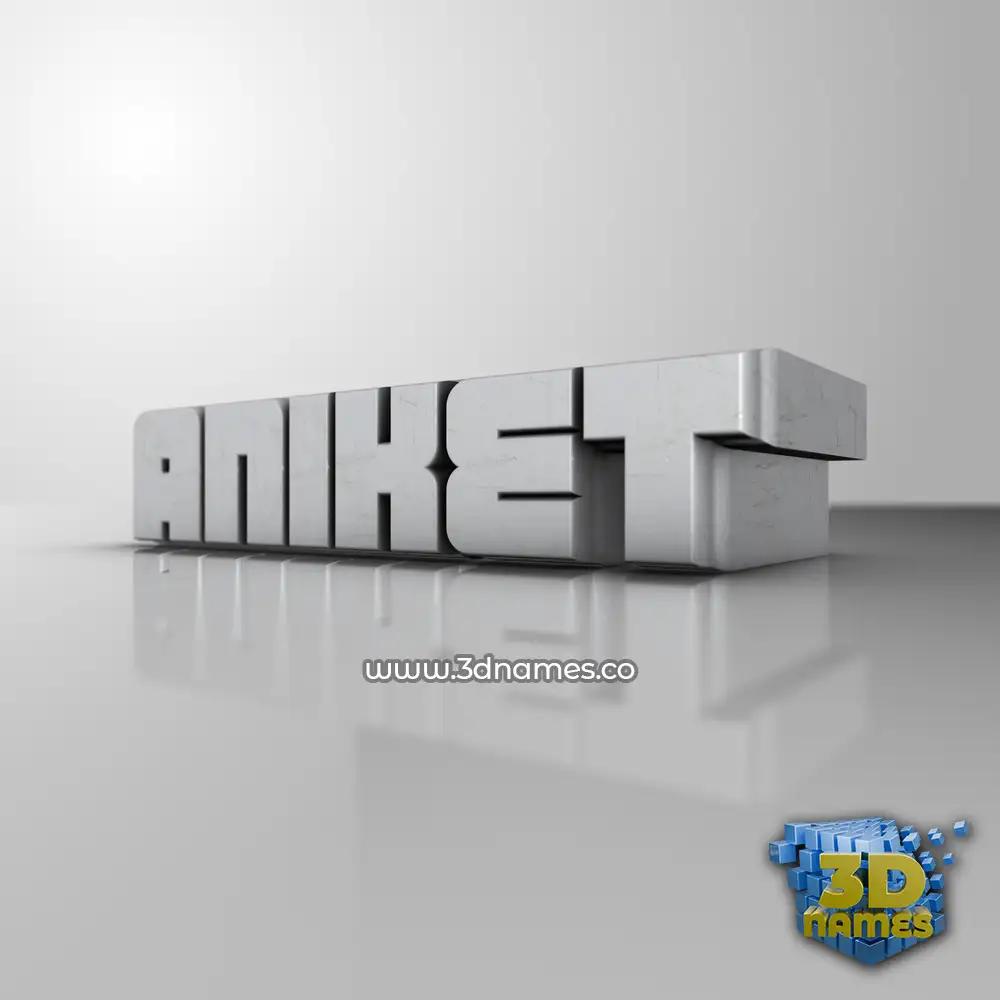aniket in White Metro style - 3D name wallpaper