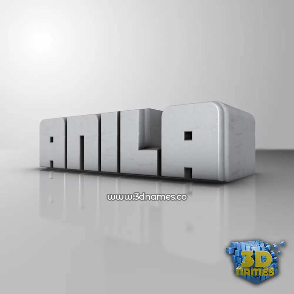 anila in White Metro style - 3D name wallpaper