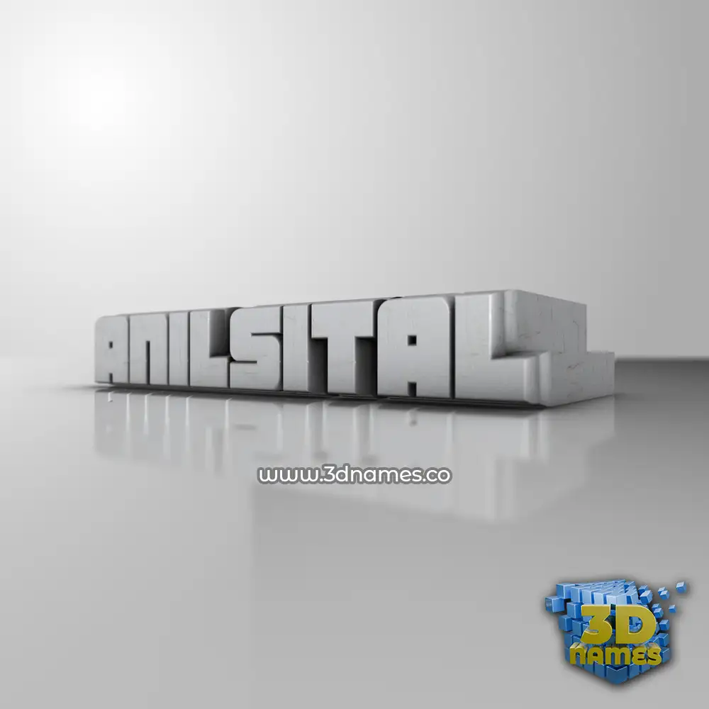 anilsital in White Metro style - 3D name wallpaper