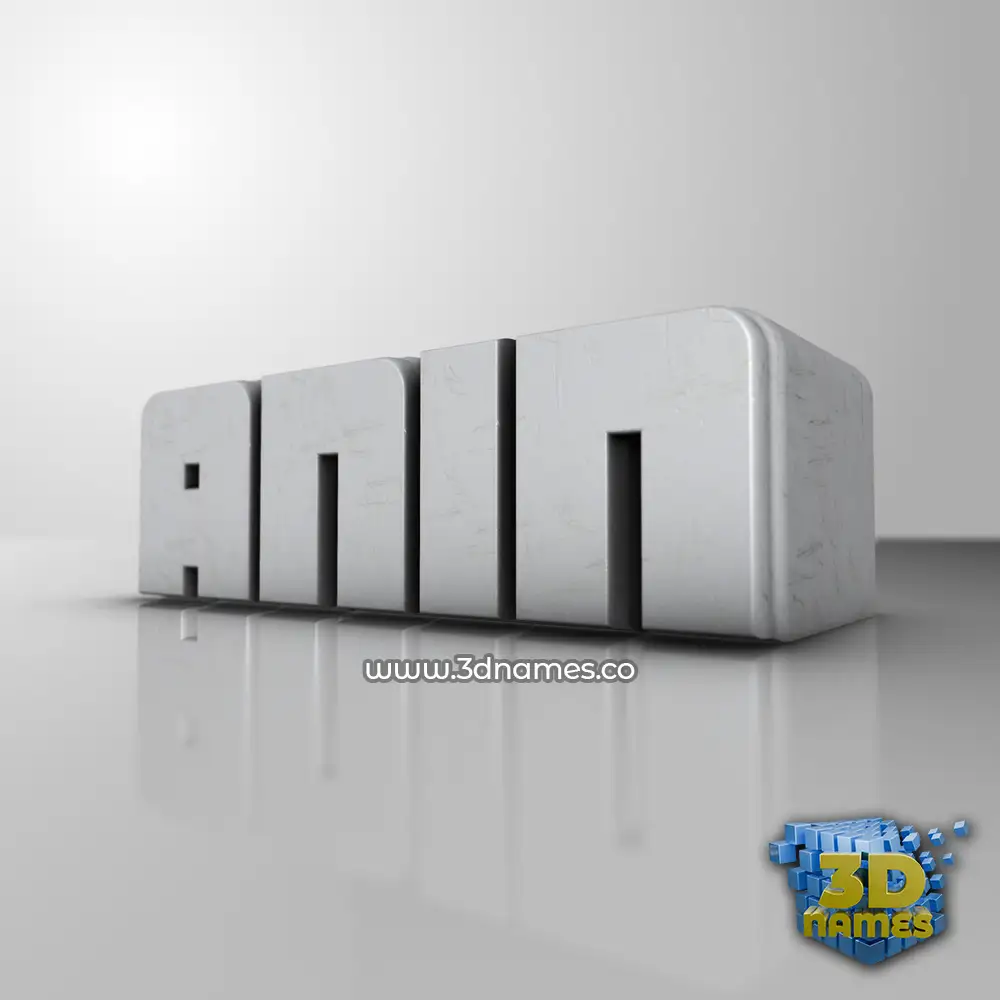 anin in White Metro style - 3D name wallpaper