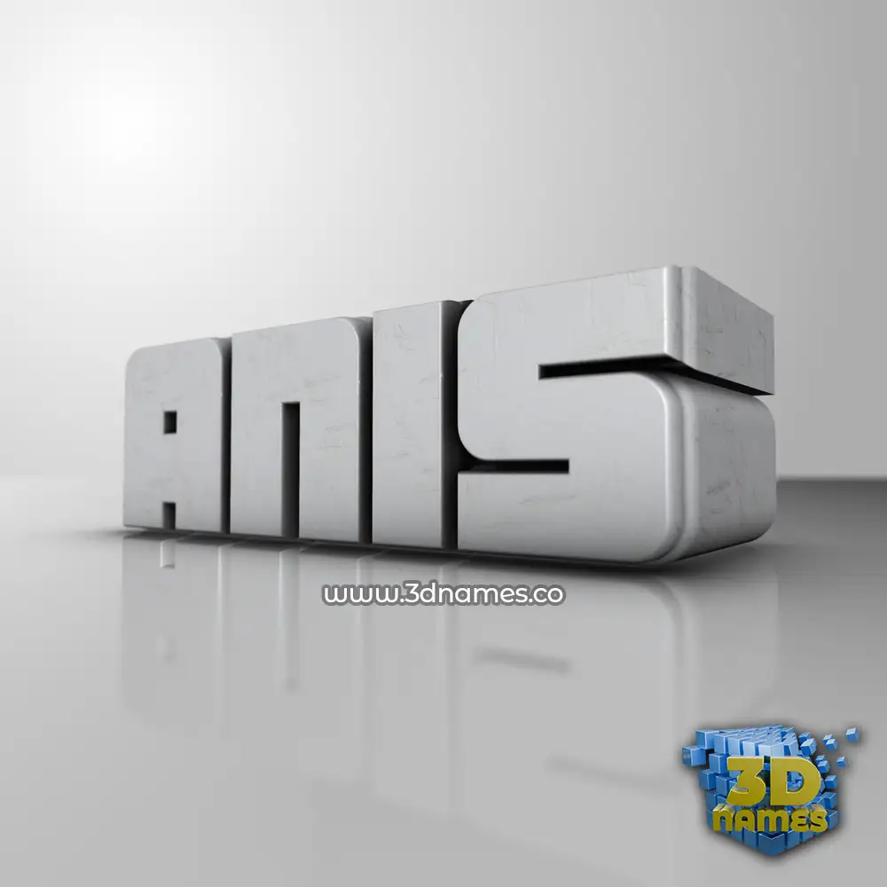 anis in White Metro style - 3D name wallpaper