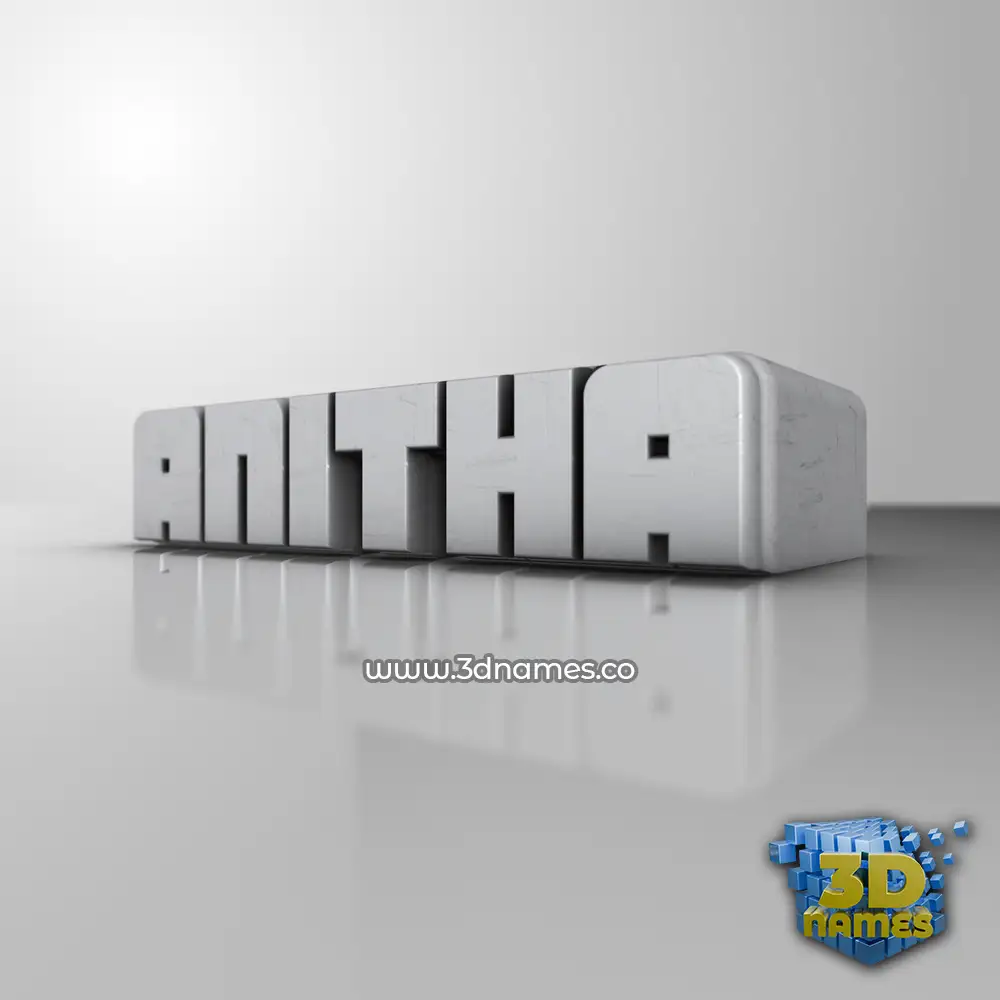 anitha in White Metro style - 3D name wallpaper
