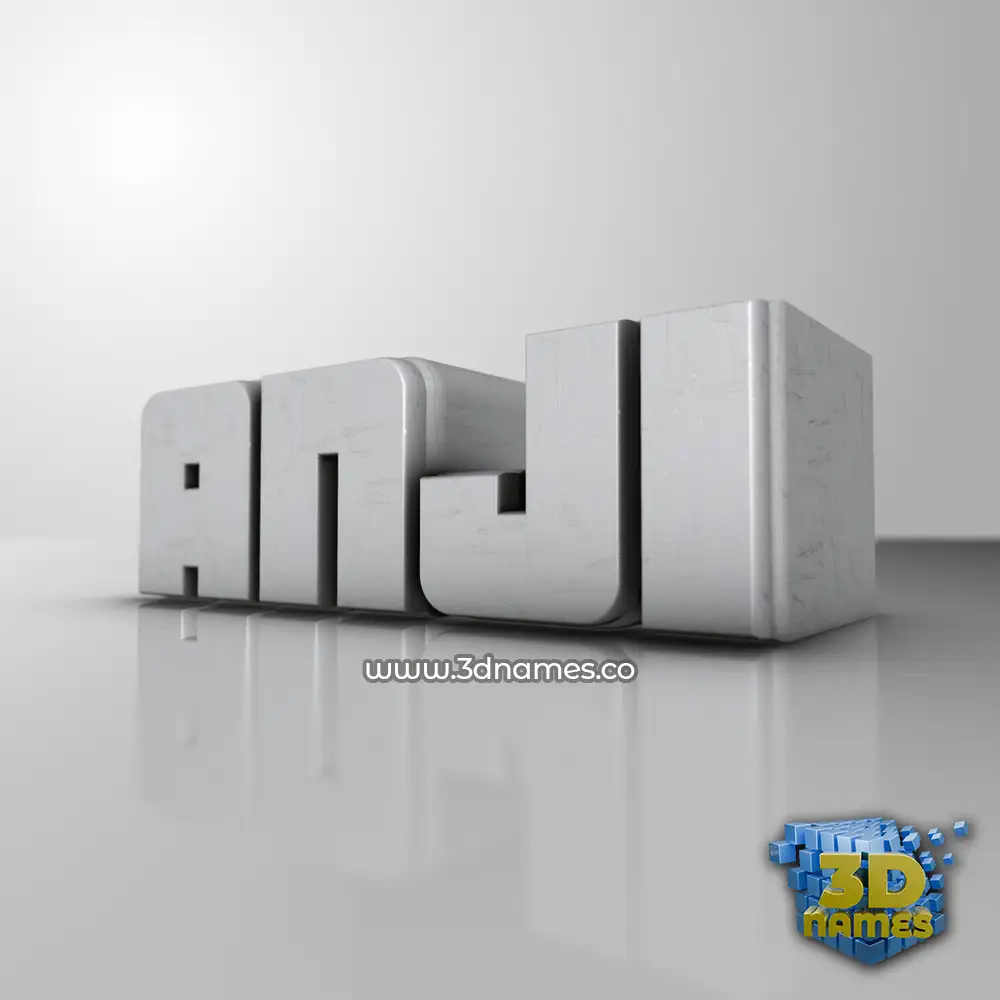 anji in White Metro style - 3D name wallpaper