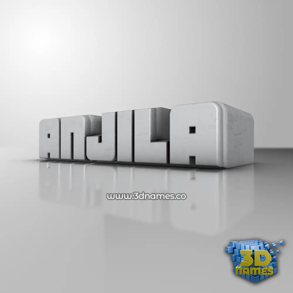 anjila in White Metro style - 3D name wallpaper