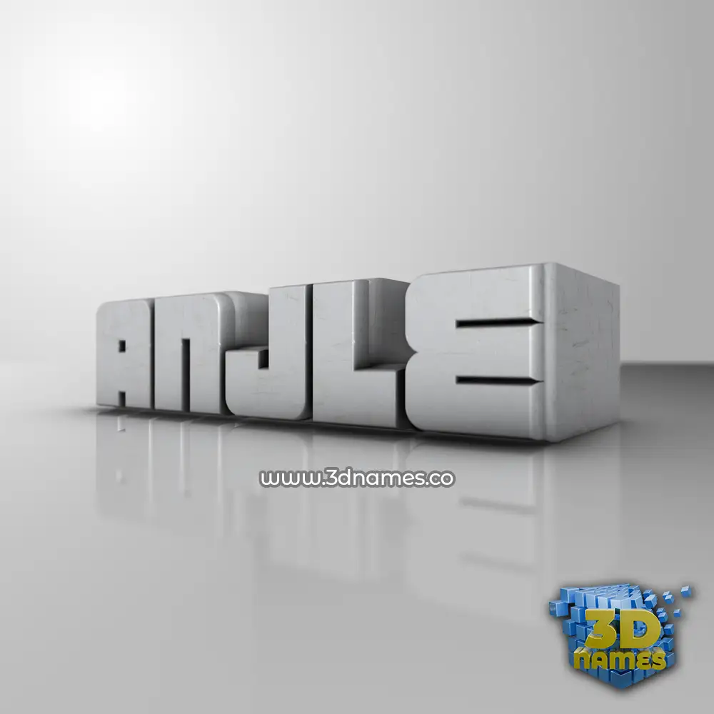 anjle in White Metro style - 3D name wallpaper
