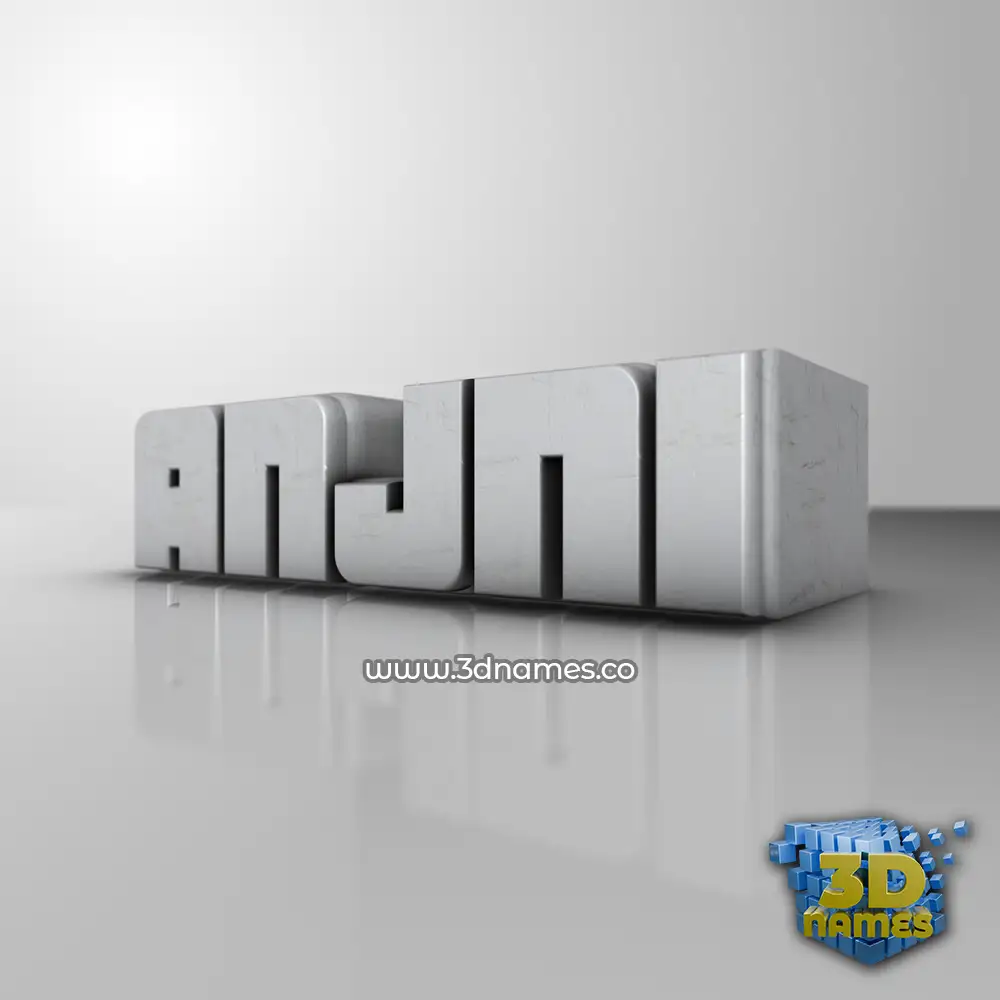 anjni in White Metro style - 3D name wallpaper