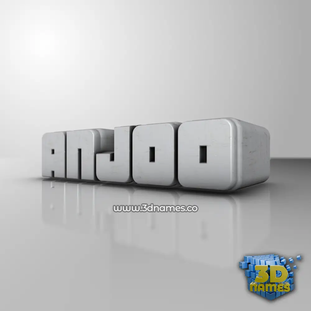anjoo in White Metro style - 3D name wallpaper