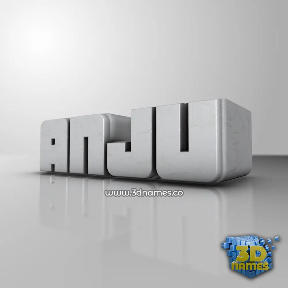 anju in White Metro style - 3D name wallpaper
