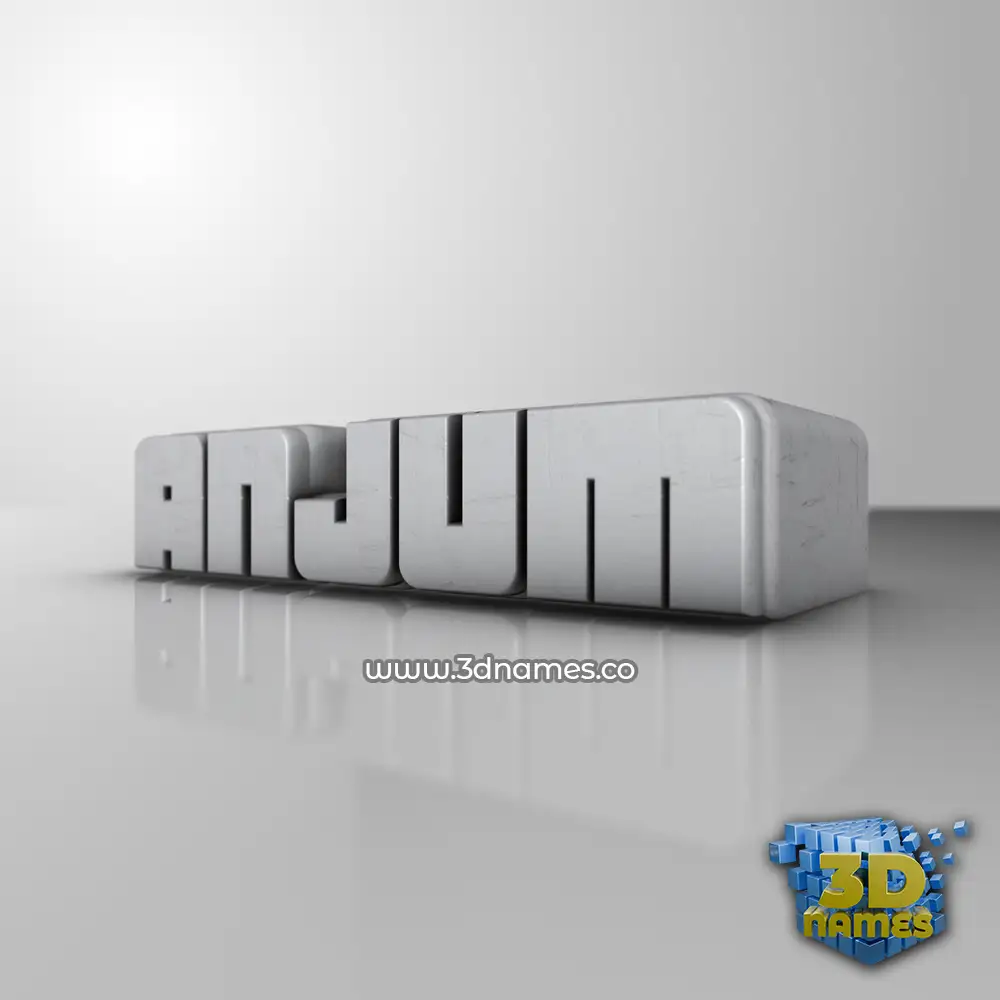 anjum in White Metro style - 3D name wallpaper