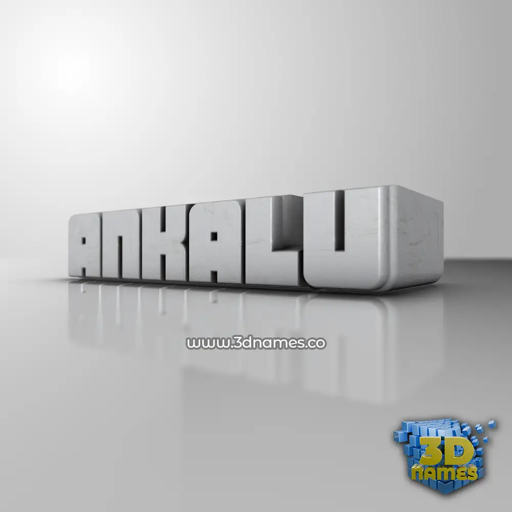 ankalu in White Metro style - 3D name wallpaper