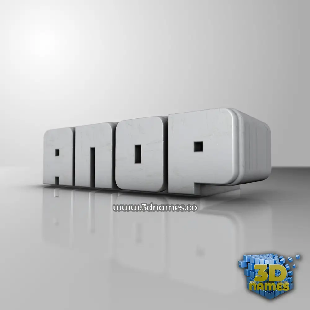 anop in White Metro style - 3D name wallpaper