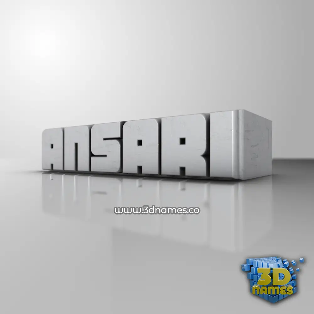 ansari in White Metro style - 3D name wallpaper