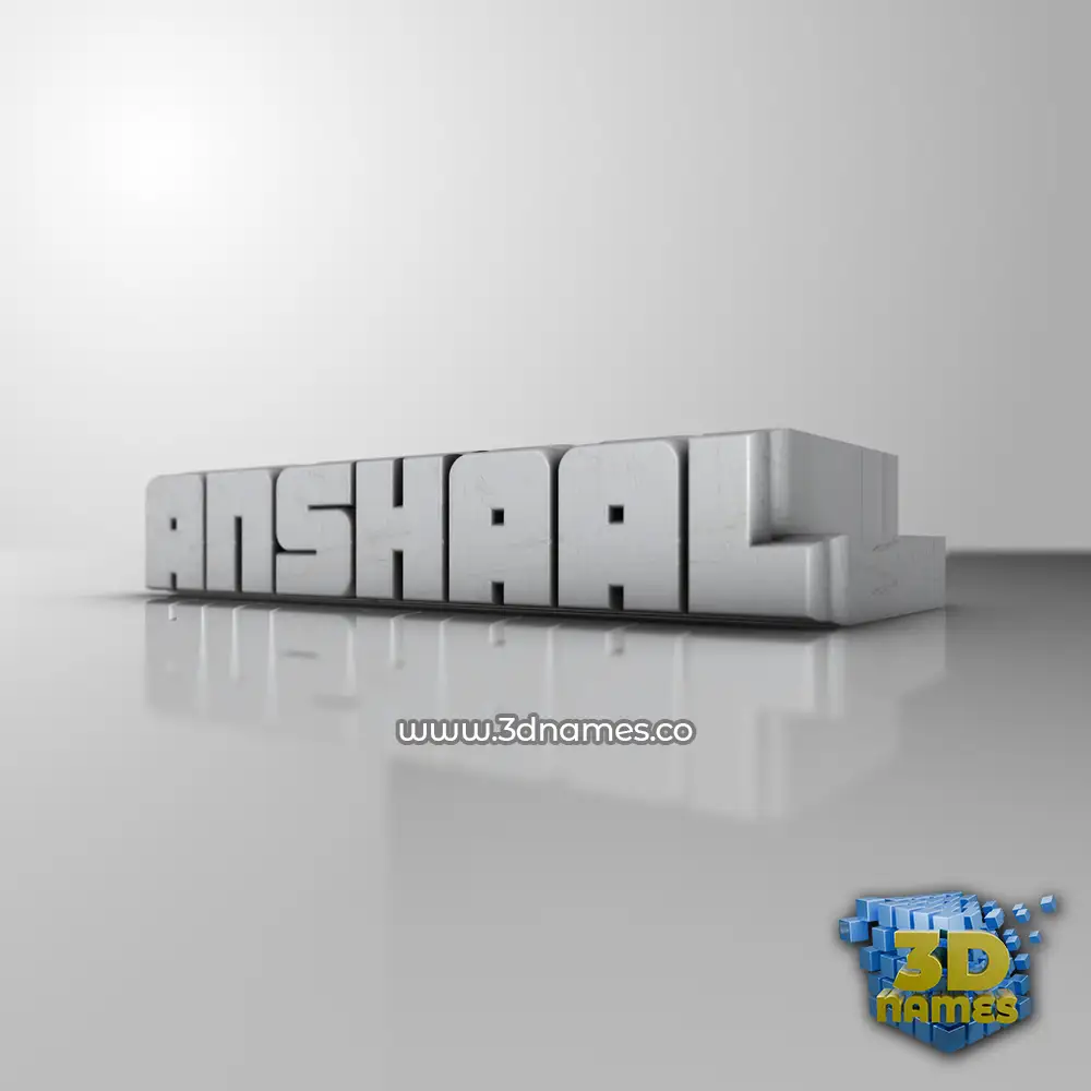anshaal in White Metro style - 3D name wallpaper