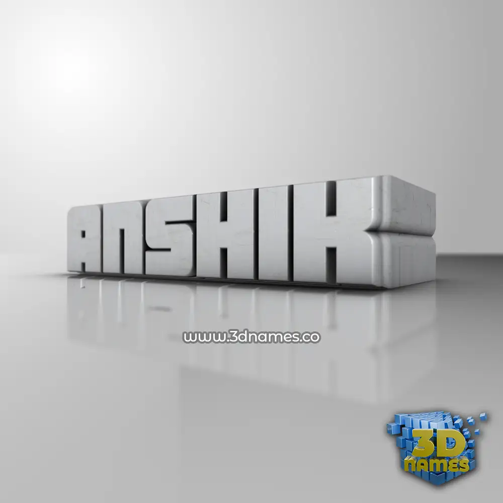 anshik in White Metro style - 3D name wallpaper
